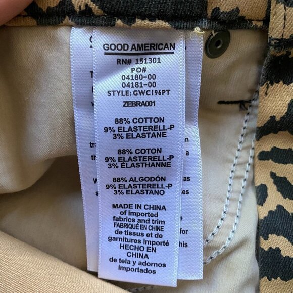 𝅺GOOD American BNWT "Good Waist Crop" Animal Jeans - Picture 8 of 13